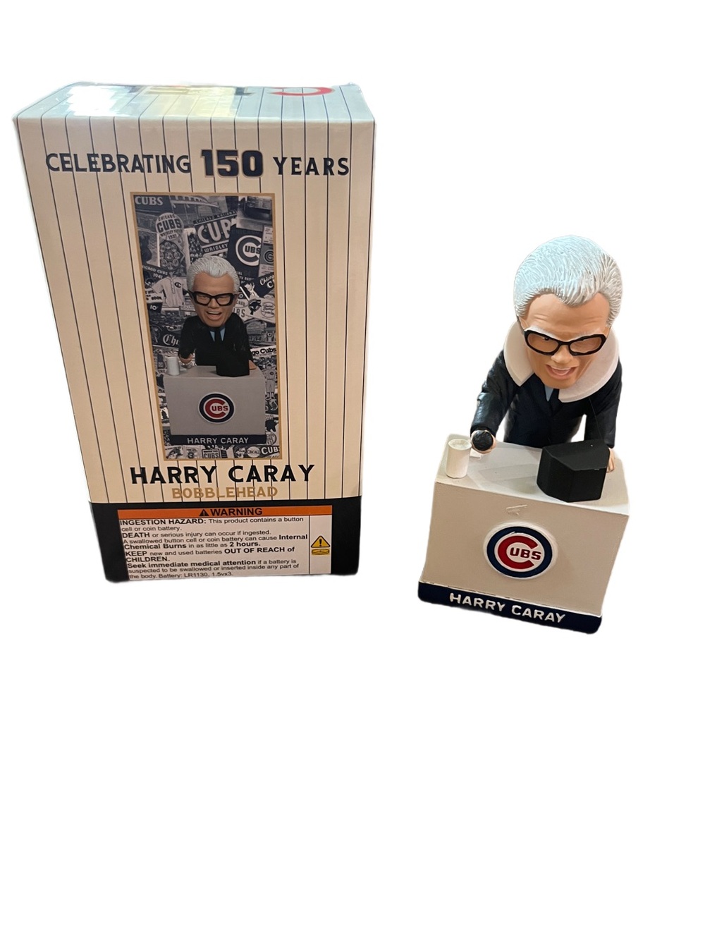 Harry Caray Chicago Cubs Bobblehead - White, Navy and Black